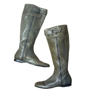 ENZO ANGIOLINI ZAYRA Tall Green Distressed Leather Riding Boots Women's size 7 M